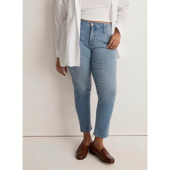 Madewell Denim - Madewell Mid-Rise Stovepipe Straight Leg Stretch Ankle Jeans 31 Skyford Blue